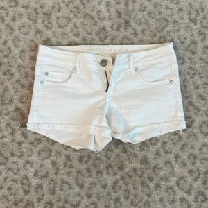 American Eagle white stretch jean shorts
